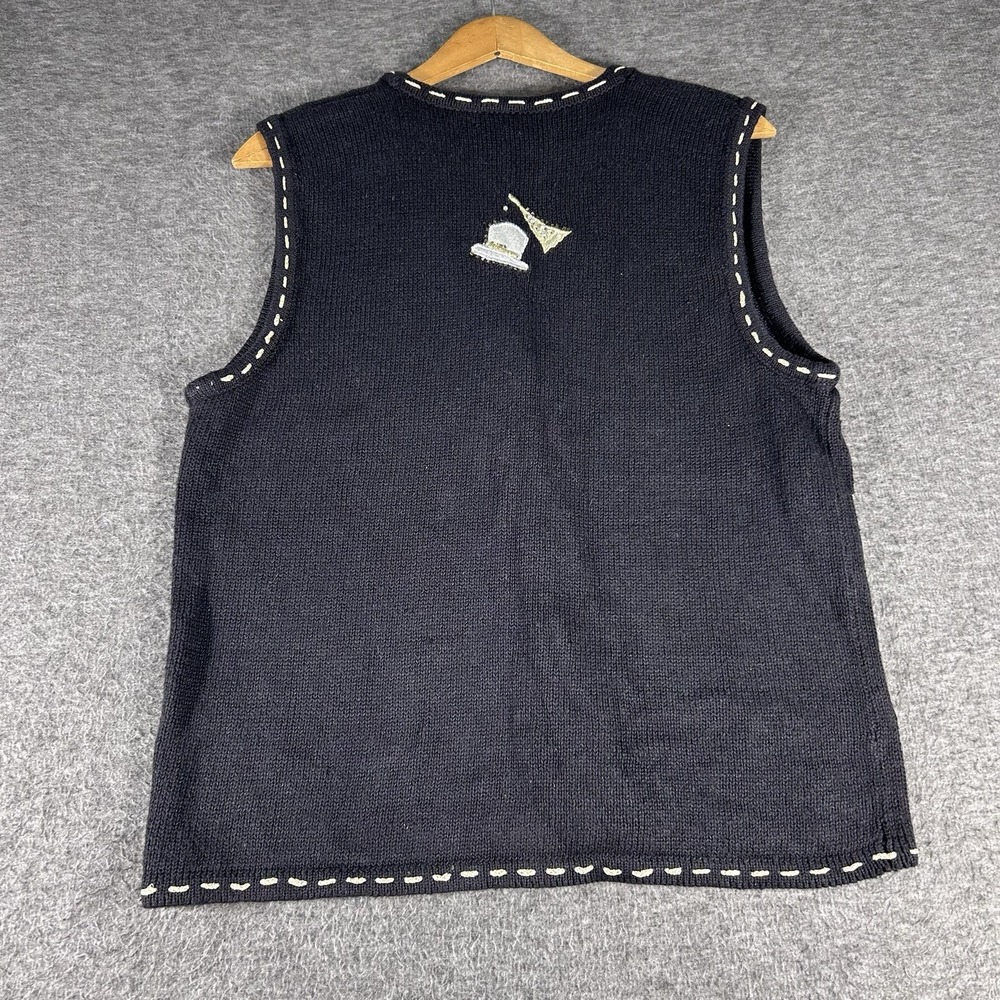 Vintage Bobbie Brooks New Years Eve Sweater Vest Women's S Beaded Embroidered - Picture 2 of 6
